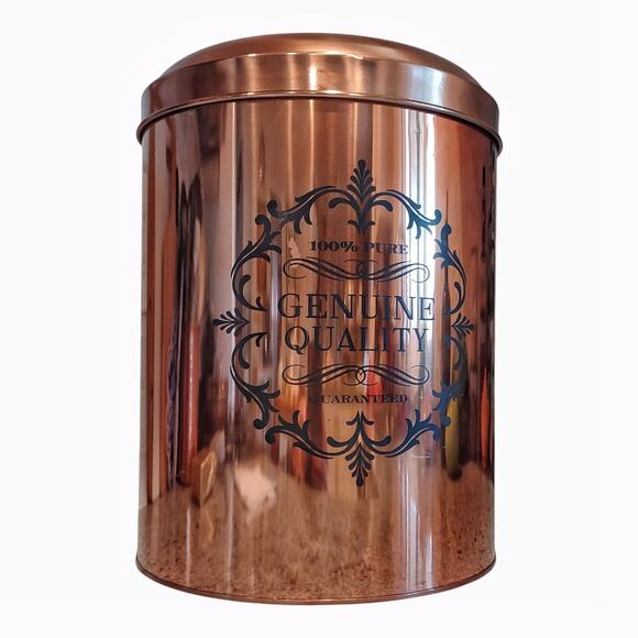 Copper Canister Home Decor Storage Container with Lid Kitchen Bathroom Trashcan - Picture 2 of 10